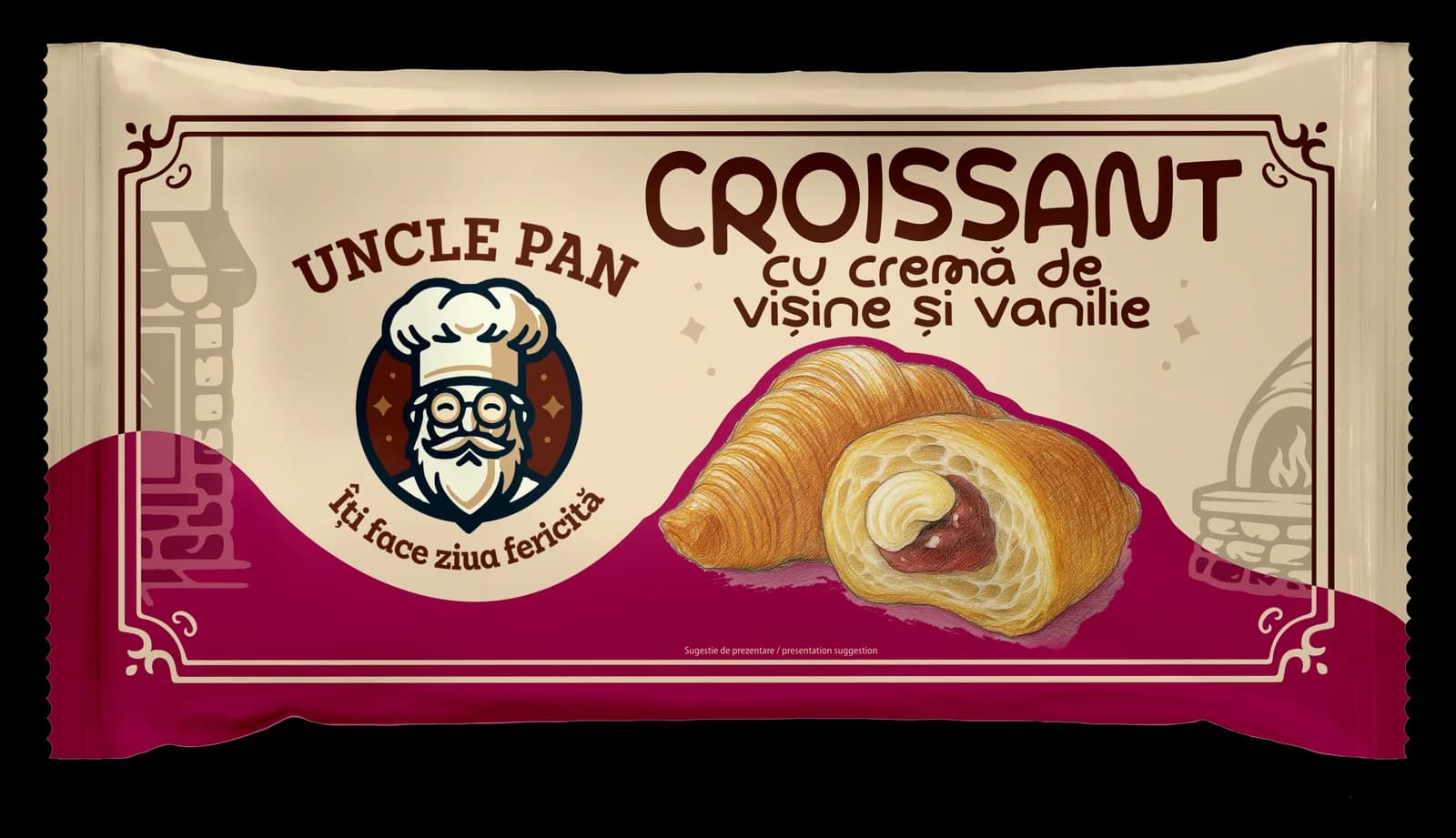 Croissant cu cremă de vișine și vanilie — Uncle Pan